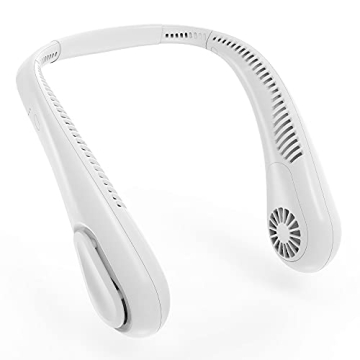COMLIFE Bladeless Neck Fan, 5000mAh Rechargeable Battery Powered, Angle Adjustable, Hand-free Portab...
