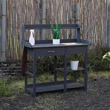 VEIKOUS Potting Bench with Removable Sink and Storage