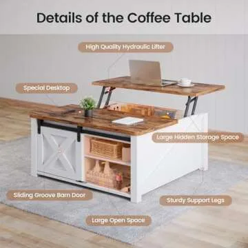 SEDETA 31.5" Lift Top Coffee Table with Storage