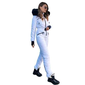 Yousify Womens Onesie Ski Suit Winter Outdoor Sports Waterproof Snowsuit Jumpsuits Jacket