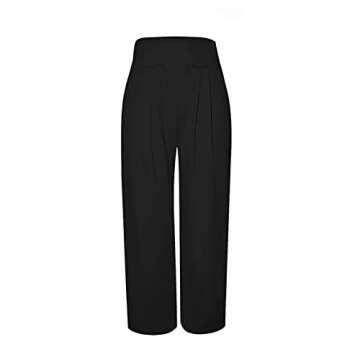 NRTHYE Womens Palazzo Long Pants High Waist Wide Leg Stretchy Loose Fit Casual Trousers with Pocket