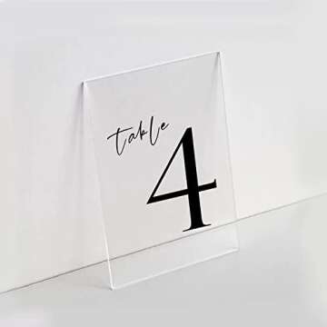 UNIQOOO 10 Pack Clear Blank Acrylic Sign Acrylic Wedding Table Numbers, 5 x 7 in, DIY Acrylic Sheet ...