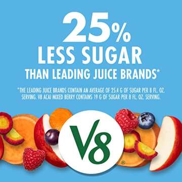 V8 Acai Mixed Berry 100% Fruit and Vegetable Juice, 46 fl oz Bottle