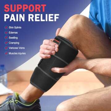 FEATOL Calf Brace, Adjustable Shin Splint, Calf Compression Wraps For Women Men, Leg Braces Support ...