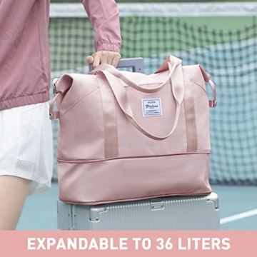 WONHOX Foldie Travel Tote Bag Expandable Waterproof Women