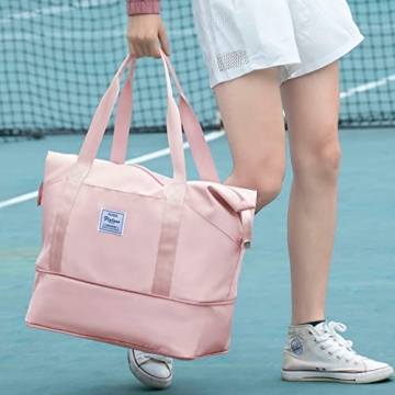 WONHOX Foldie Travel Tote Bag Expandable Waterproof Women