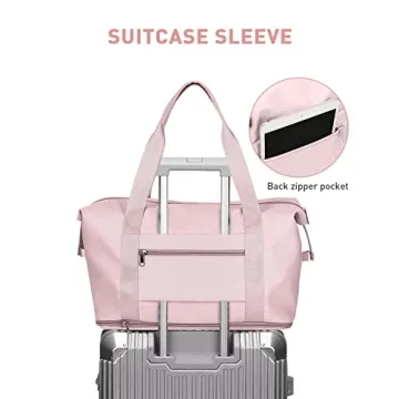 WONHOX Foldie Travel Tote Bag Expandable Waterproof Women