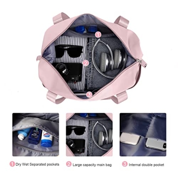 WONHOX Foldie Travel Tote Bag Expandable Waterproof Women