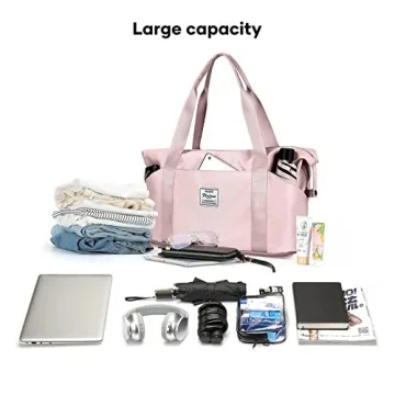 WONHOX Foldie Travel Tote Bag Expandable Waterproof Women