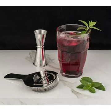 HIC Kitchen Cocktail Hawthorne Strainer, 6 Inch x 3.75 Inch, 18/8 Stainless Steel