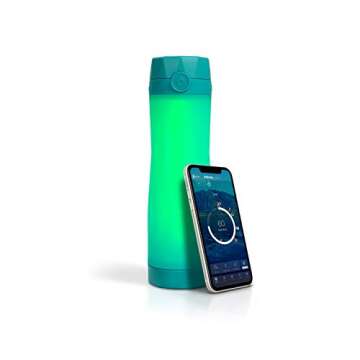 Hidrate Spark 3 Smart Water Bottle, Tracks Water Intake and Glows to Remind You to Stay Hydrated, BPA Free, 20 oz, Scuba