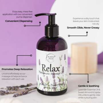 Relax Therapeutic Body Massage Oil - with Best Essential Oils for Sore Muscles & Stiffness – Laven...