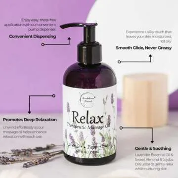 Relax Therapeutic Body Massage Oil - with Best Essential Oils for Sore Muscles & Stiffness – Laven...