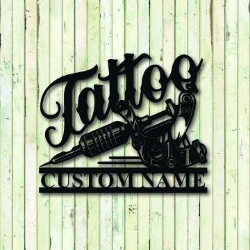 Vartanno Custom Tattoo Studio Name Sign - Metal Wall Art for Tattoo Shops
