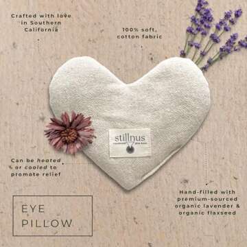 Stillnus Eye Pillow - Lavender & Flax Seed for Hot/Cold Therapy, Migraines, Sinus Relief & Dry Eyes ...
