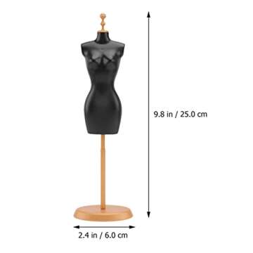 EXCEART 5pcs Plastic Doll Dress Form Doll Model Stand Mannequin Stand Racks Dress Form Girl Plastic Demountable Display Support Doll Accessories (Black)