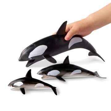 Terra by Battat – 60 Pcs Marine World – Realistic Ocean Animals Toys – Plastic Sea Animal Figurines & Accessories – Shark, Whale, Dolphin & More for Kids and Toddlers 3+