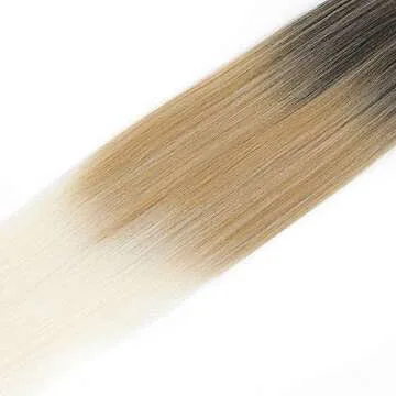 Pre Stretched Braiding Hair Ombre Brown Blonde 36 Inch 8 Packs Long Braids Itch Free Hot Water Setting Synthetic Fiber Yaki Texture Crochet Braiding Hair Extensions for Women