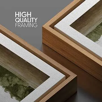 SIGNWIN Framed Canvas Print Wall Art Green Mountain Hill Forest Landscape View Nature Wilderness Illustrations Fine Art Farmhouse/Country Minimal for Living Room, Bedroom, Office - 16"x16" Natural