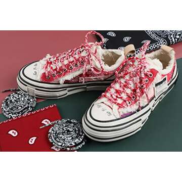 Shoelace Round Wave Shape Non Slip Heavy Duty and Durable Outdoor Climbing Shoelaces Hiking Red and ...