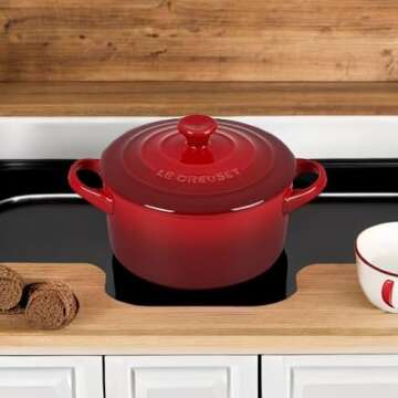 Le Creuset Stoneware Mini Round Cocotte, 14 oz., Cerise