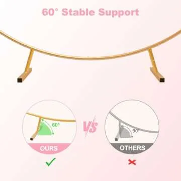 IDAODAN Round Backdrop Stand, 6.9ft(2.1m) Golden Circle Balloon Arch Backdrop Round Balloon Arch Stand Circle Arch Round Arch for Wedding Baby Shower Birthday Photo Background Supplies Decorations