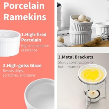 Luvan Elegant Butter Warmer Set for Seafood and Dips