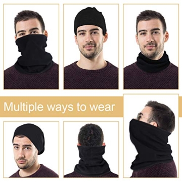 KGC 2 Pack Winter Neck Warmer Gaiter,Soft Fleece Windproof Face Mask Scarf Bandana Cold Weather Face Cover for Men & Women Outdoor Sports Skiing Cycling