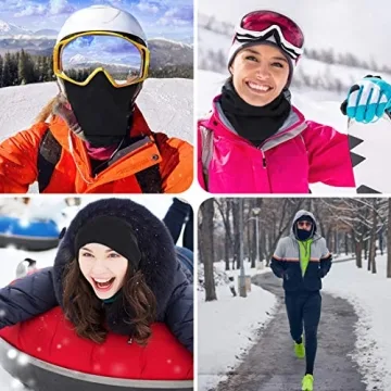 KGC 2 Pack Winter Neck Warmer Gaiter,Soft Fleece Windproof Face Mask Scarf Bandana Cold Weather Face Cover for Men & Women Outdoor Sports Skiing Cycling