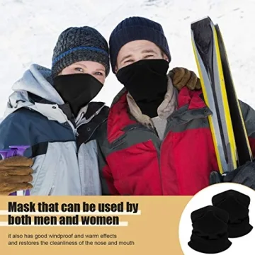 KGC 2 Pack Winter Neck Warmer Gaiter,Soft Fleece Windproof Face Mask Scarf Bandana Cold Weather Face Cover for Men & Women Outdoor Sports Skiing Cycling