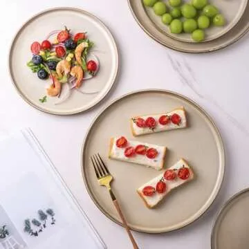 AmorArc 8.5" Durable Ceramic Plates Set of 6