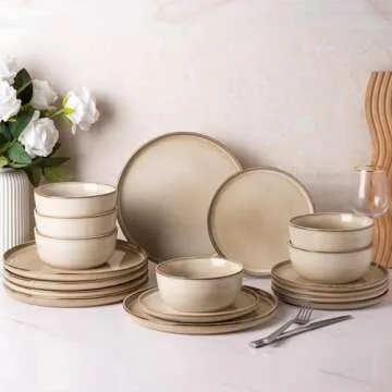 AmorArc 8.5" Durable Ceramic Plates Set of 6