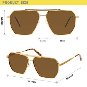 Stylish Polarized Square Aviator Sunglasses for All