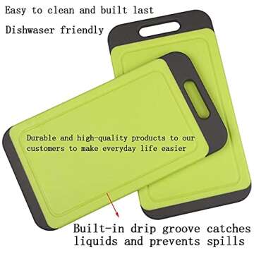 Svenee Mini Kitchen Cutting Board Mats, BPA Free, Dishwasher Safe, Juice Grooves, Thicker Boards, Easy Grip Handle, Non Porous, 2 pack