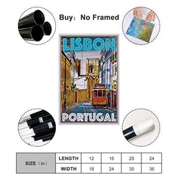 FANGJIA Vintage Poster Travel to Portugal Canvas Art Poster and Wall Art Picture Print Modern Family...