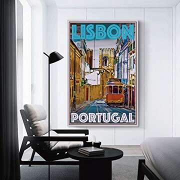 FANGJIA Vintage Poster Travel to Portugal Canvas Art Poster and Wall Art Picture Print Modern Family Bedroom Decor Posters 16x24inch(40x60cm)