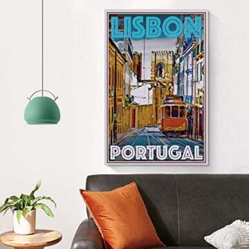 FANGJIA Vintage Poster Travel to Portugal Canvas Art Poster and Wall Art Picture Print Modern Family Bedroom Decor Posters 16x24inch(40x60cm)