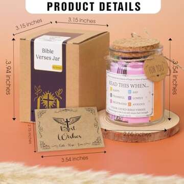 92 Hand Folded Bible Verse Jar, Christian Gifts for Women, Gifts For Women, Bible Accessories, Gifts...