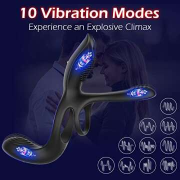 Vibrator for Couples - 3 in 1 with 10 Modes for Ultimate Pleasure
