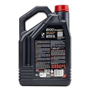 Motul 8100 X-Clean+ 5W30 100% Synthetic Engine Oil 5 Liter (106377)