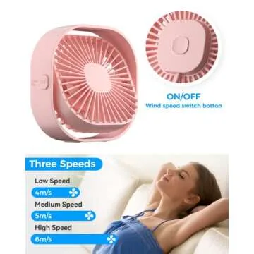 RJVW Portable USB Desk Fan - Compact Cooling Solution