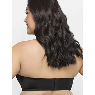 Curvy Couture Plus Size Strapless Multi-Way Bra - Black Lace