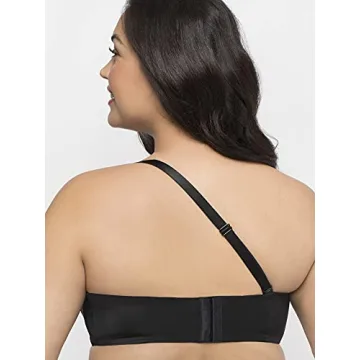 Curvy Couture Plus Size Strapless Multi-Way Bra - Black Lace