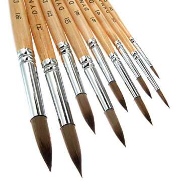 Dynamic Distraction Watercolor Brushes for Painting - Round Water Color Paint Brush Set of 9 - Comfortable Handle Size - Professional Artist Quality - Perfect for Watercolor, Acrylic and Gouache