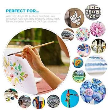 Dynamic Distraction Watercolor Brushes for Painting - Round Water Color Paint Brush Set of 9 - Comfortable Handle Size - Professional Artist Quality - Perfect for Watercolor, Acrylic and Gouache