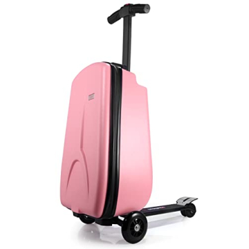 iubest Luggage Carry On Scooter Suitcase for Kids Age 4-15, Detachable & Foldable 4 in 1 Suitcase, M...