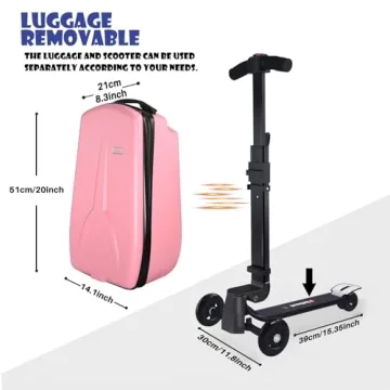 iubest Detachable Scooter Suitcase for Kids 4-15