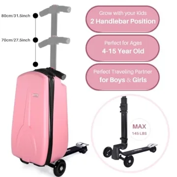 iubest Detachable Scooter Suitcase for Kids 4-15