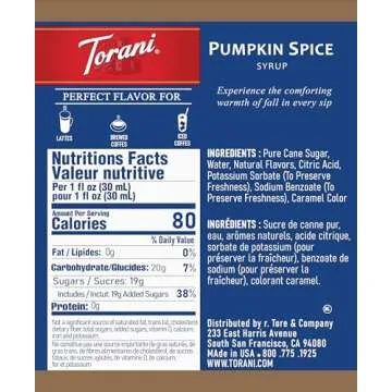 Pumpkin Spice Syrup for Coffee 25.4 Ounces with Fresh Finest Syrup Pump Dispenser