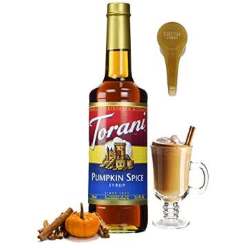 Pumpkin Spice Syrup for Coffee 25.4 Ounces with Fresh Finest Syrup Pump Dispenser